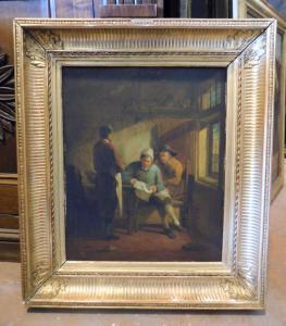   pan253 - dipinto olio su tavola, epoca seconda metà '800, misura cm l 56 x h 64